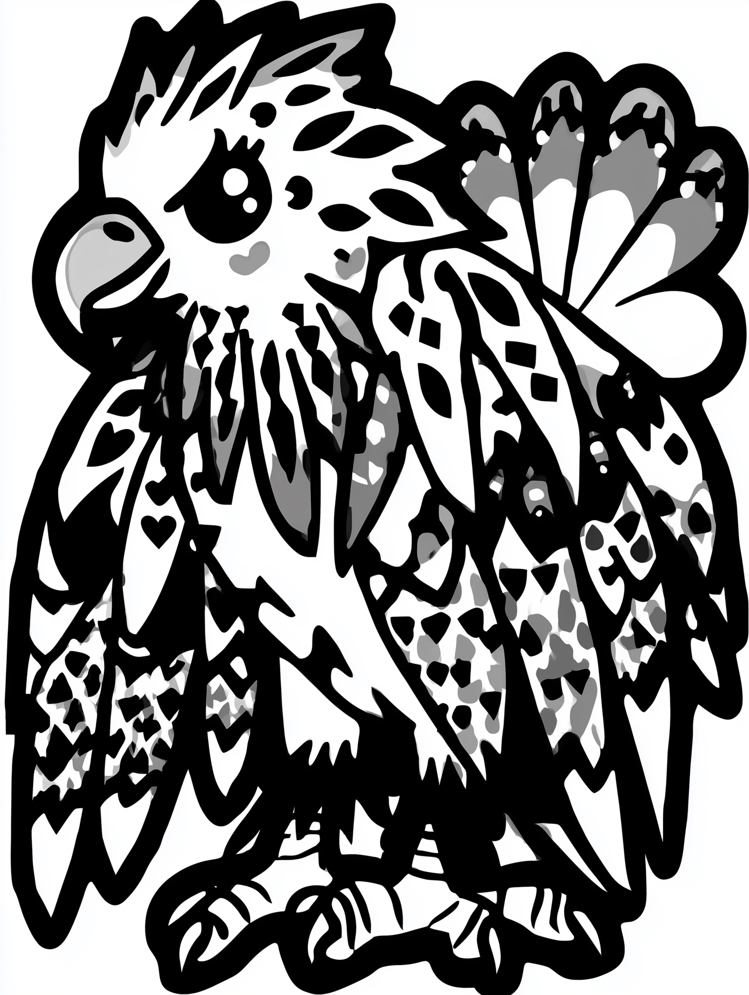 Free printable eagle coloring page for adults featuring a decorated eagle